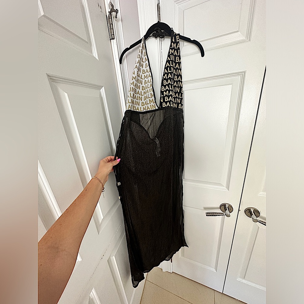 Balmain Gold/Black coverup dress